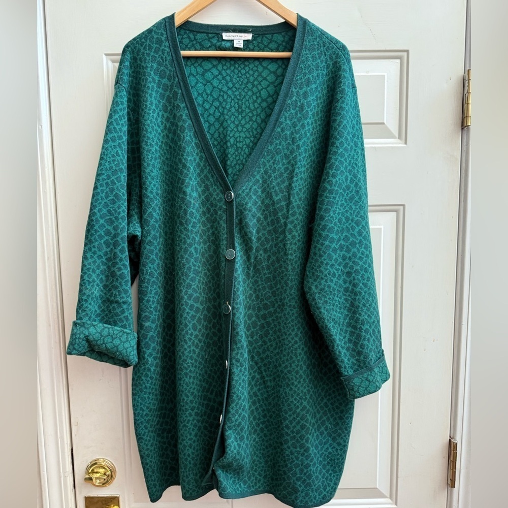 Isaac Mizrahi Live! Animal Print Button Down Cardigan